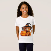 T-Shirt Kitty Jack O Lantern Citrouille d'Halloween 🦇 (Devant entier)