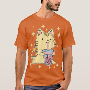 T-shirt Kitty Kawaii Boba Tea Cat Japon Sweet Otaku Haraju