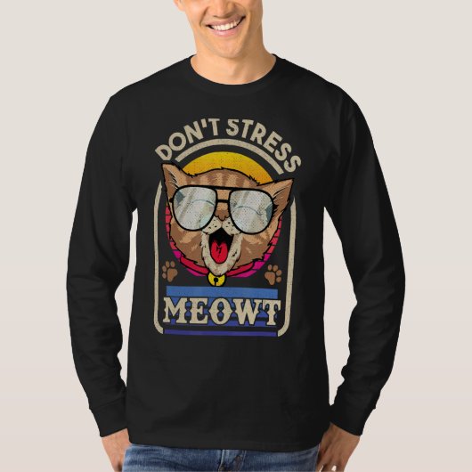 T-shirt Kitty ne stress pas Meowt pour chat (Devant)