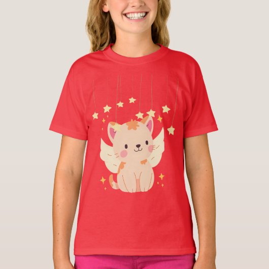 T-shirt "Kitty rose - Tee de chat adorable" (Devant)