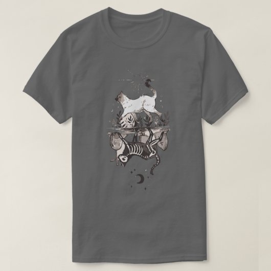 T-shirt Kitty Skeleton Halloween (Design devant)