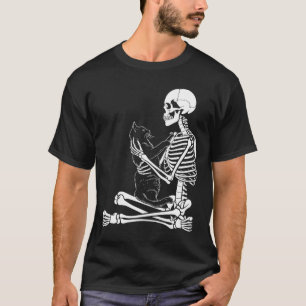 T-shirt Kitty squelette d'arts Costume d'Halloween Crâne E