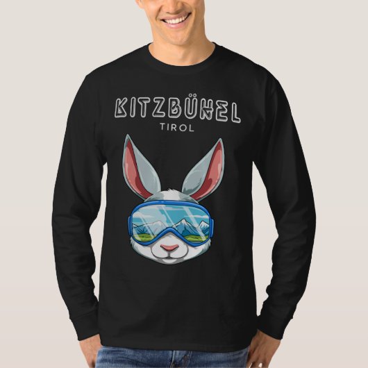 T-shirt Kitzbühel Tirol Austria Retro Ski Rabbit (Devant)