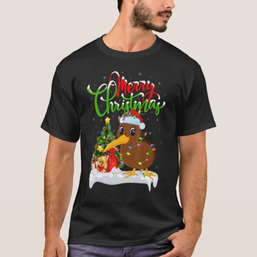 T-shirt Kiwi Bird Xmas Decorations Santa Kiwi Bird Chris (Devant)