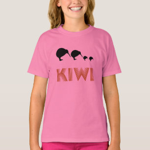 T-shirt Kiwi Famille Rétro Graphisme Enfants Chemise Ringe