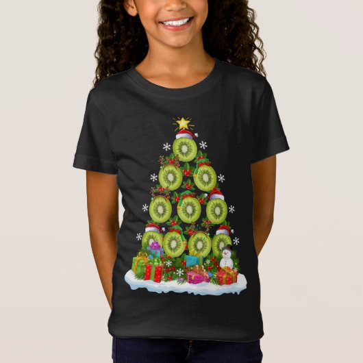 T-Shirt Kiwi Fruit Lover Xmas Lights Funky Kiwi Fruit Chri (Devant)