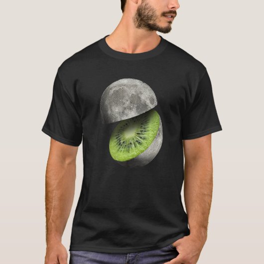 T-shirt Kiwi Fruit Moon Planet Couper Astronomie Space Sci (Devant)