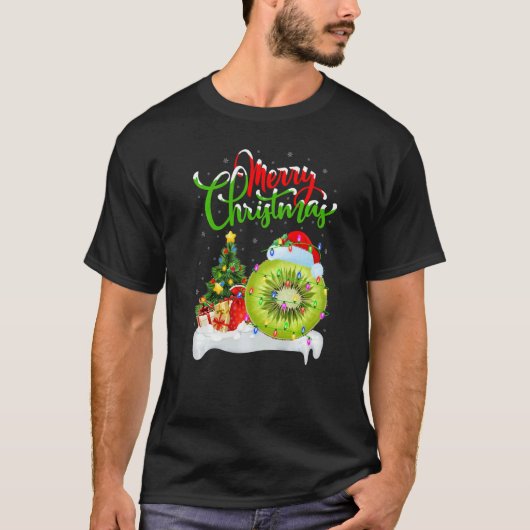 T-shirt Kiwi Fruit  Xmas Decorations Santa Kiwi Fruit Chri (Devant)