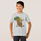 T-shirt Kiwi mangeant une crème glacée (Devant entier)