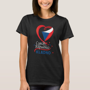 T-shirt Kladno République Tchèque Drapeau Cardiaque Lion T