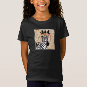T-Shirt Klimt Zebra Couronne De Fleurs
