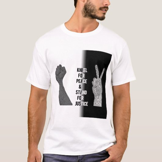 T-shirt Kneel for Peace and Stand for Justice (Devant)