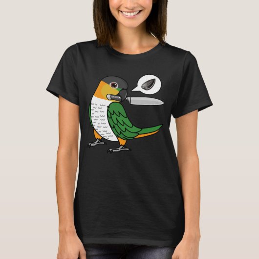 T-shirt Knife Parrot veut des graines I Black head Caique (Devant)