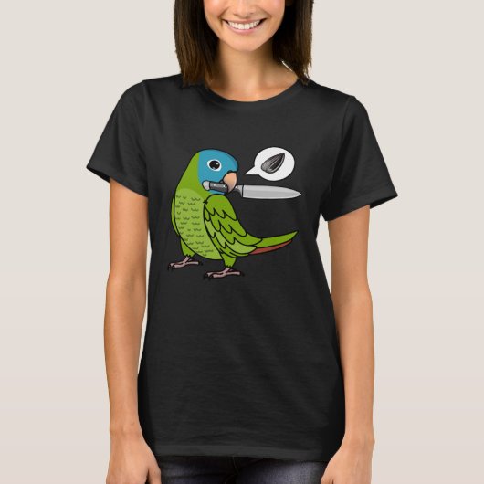 T-shirt Knife Parrot veut des graines I Blue couronné Conu (Devant)