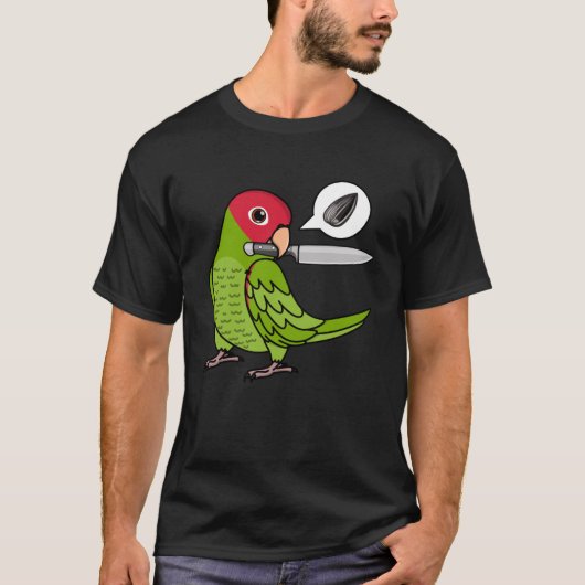 T-shirt Knife Parrot veut des graines I Cherry head Conure (Devant)