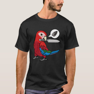 T-shirt Knife Parrot veut des graines I Green ailé Macaw