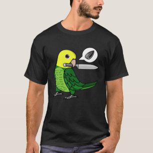 T-shirt Knife Parrot veut des graines Je double tête jaune