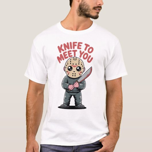 T-shirt Knife to Meet You - Cute Jason Voorhees Chibi (Devant)