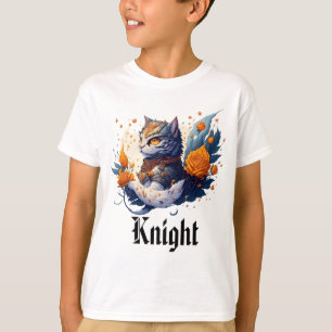 T-shirt Knight Cat héroïque Guerrier et enfants rose