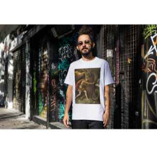 T-shirt Knight in Golden Armor vs. The Dragon