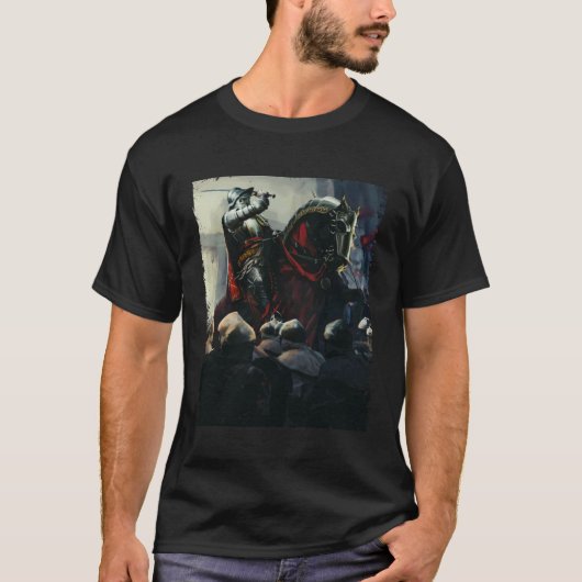 T-shirt Knight Templar Medieval Horseman Knights (Devant)