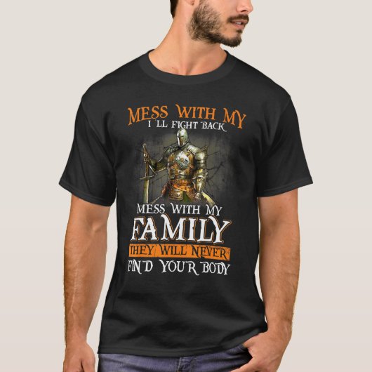 T-shirt Knight Templar Mess with My Ill Combight Back - Fa (Devant)