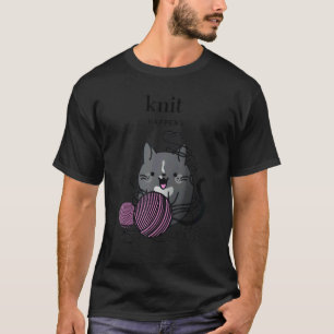 T-shirt Knit Happens Tricot Chat Smoking et Laine