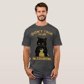 T-shirt Knits De Chat Drôle Ne Me Parle Pas Je Compte (Devant entier)