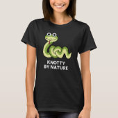 T-shirt Knoty By Nature Funny Snake Pun Dark BG (Devant)