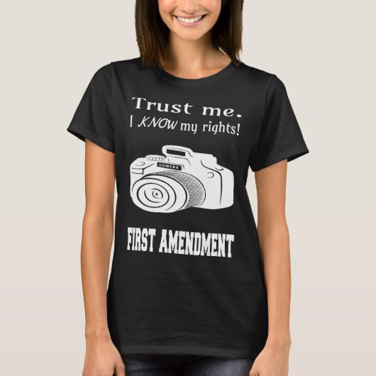 T-shirt Know your rights First Amendment Camera (Devant)