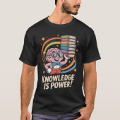 T-shirt Knowledge Is Power Cute Brain Character (Devant)