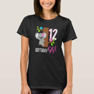 T-shirt Koala 12 ans Anniversaire Koalafied Girl 12ème Bir