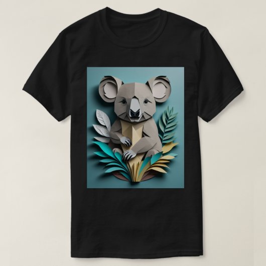 T-shirt Koala 3D Paper Art Design (Design devant)