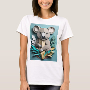 T-shirt Koala 3D Paper Art Design