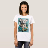 T-shirt Koala 3D Paper Art Design (Devant entier)