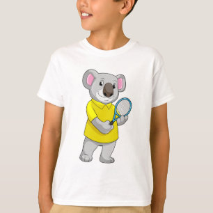 T-shirt Koala à Tennis avec raquette de tennis