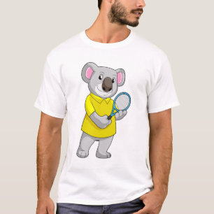 T-shirt Koala à Tennis avec raquette de tennis