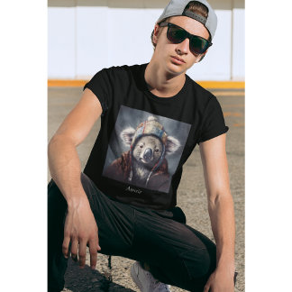 T-shirt koala adorable portant casquette mignon personnali