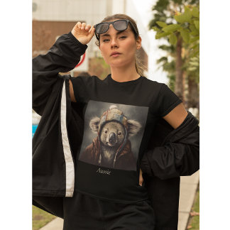 T-shirt koala adorable portant casquette mignon personnali