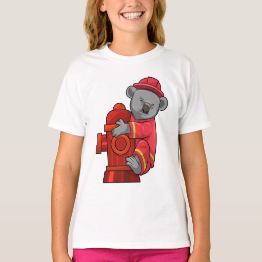 T-shirt Koala as Firefighter with Fire hydrant (Devant)