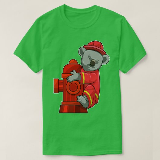 T-shirt Koala as Firefighter with Fire hydrant (Design devant)