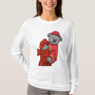 T-shirt Koala as Firefighter with Fire hydrant