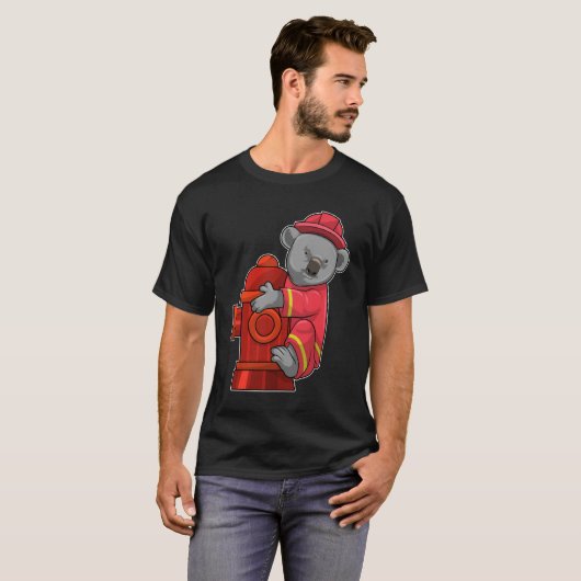 T-shirt Koala as Firefighter with Fire hydrant (Devant entier)