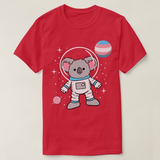 T-shirt Koala Astronaut Trans Pride (Design devant)