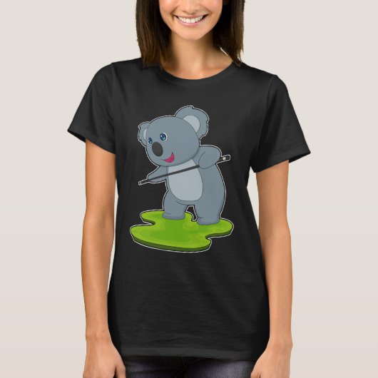 T-shirt Koala Billard Queue de Sport (Devant)