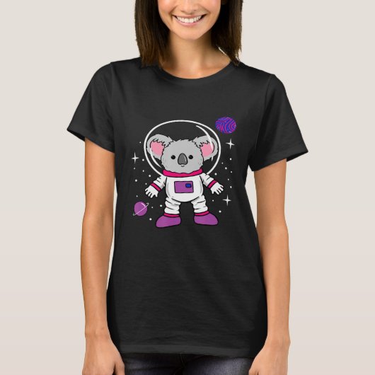 T-shirt Koala Bisexuel Dans L'Espace Fierté Bisexuelle (Devant)