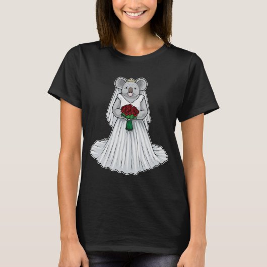 T-shirt Koala Bride Rose Wedding (Devant)