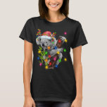T-shirt Koala Christmas Lights Funky Santa Hat Joyeux Chri<br><div class="desc">Koala lumières de Noël Funky Santa Hat Joyeux Noël</div>