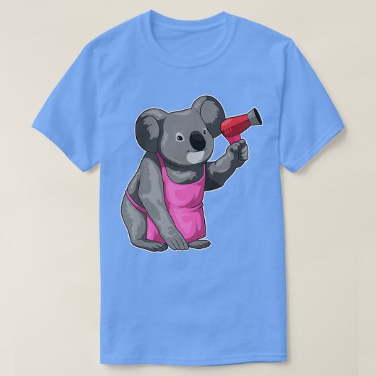 T-shirt Koala Coiffeuse Sèche-cheveux (Design devant)