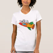 T-shirt Koala dormant sur une fusée colorée (Devant)